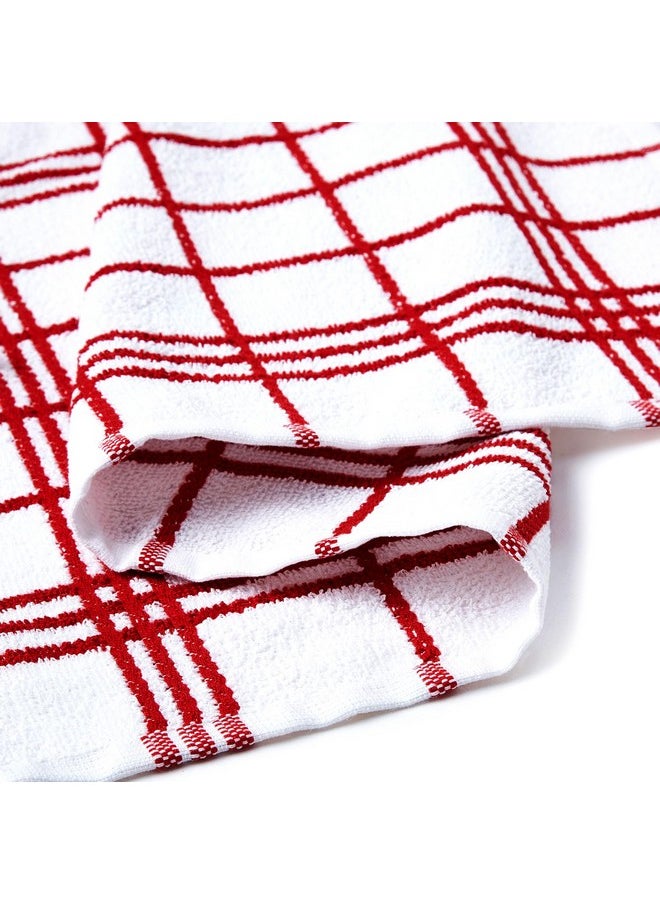 Encasa XO Encasa XO Kitchen Towels and Dish Cloths Sets | Red Terry Highly Absorbent Cotton Terry Towels | 60x40 cm | Multipurpose for Washing Dishes and Cleaning Pack of 4  - Image 5