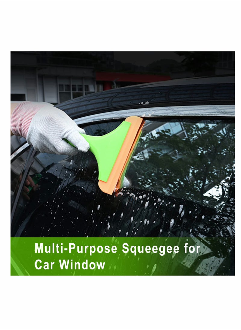 SYOSI - Silicone Small Squeegee,Flexible Rubber Squeegee,Shower Squeegee W/Non-Slip Handle Auto Water Blade Window Tint Squeegee for Car Windshield Mirror Glass Door Bathroom 2PCS (Green) - Image 1