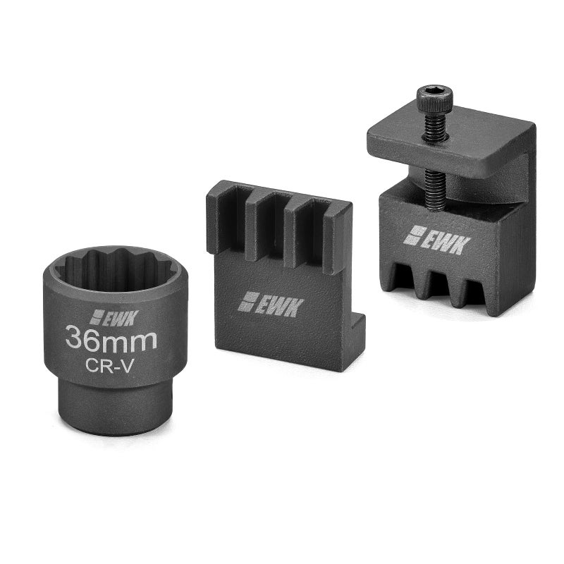 EWK Flywheel Locking Tool 36mm 34 Inch 12 Pt Socket 2 Locking Plates for 66L Duramax Engine