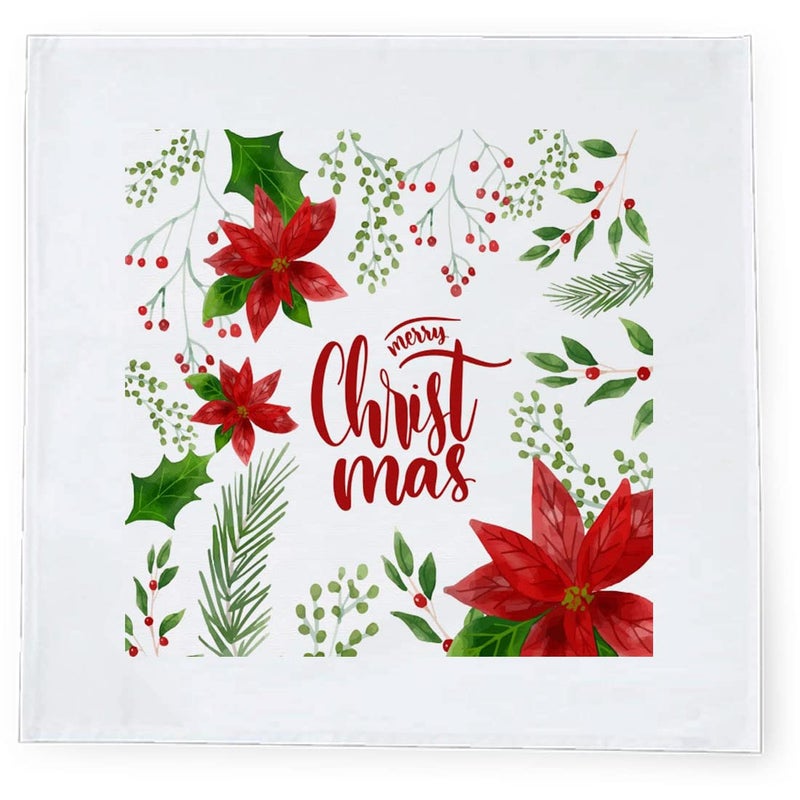 Khakee 6 Pcs Christmas Theme Silk Table Napkins 10x 10 for Xmas Decoration Christmas OrnamentsChristmas Giftxmas21383 - Image 3