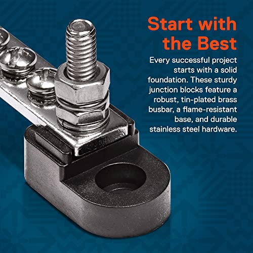 ONLINE LED STORE True Mods 12V 4" Ground/Power Distribution Terminal Block Battery Bus Bar Set [Max 300V AC/48V DC] Negative/Positive Insulated Busbar for Auto Marine Car Trailer RV Boat Motorcycle UTV ATV - Black/Red - Image 2