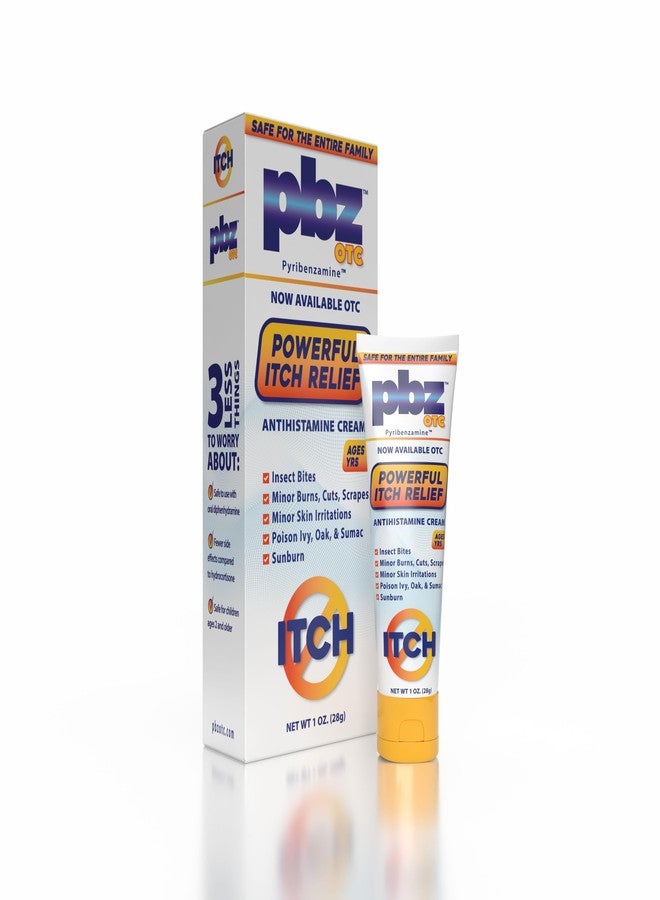 PBZ OTC Antihistamine Cream with 1% Tripelennamine, Kid Safe Itch Relief, 1 oz - Image 1