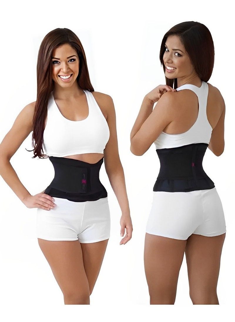 MISS BELT INSTANT HOURGLASS SHAPE / LOOK SLIMMER, Adjustable Waist Trainer Helps Abdominal Aerobic Exercise & Slimming Body Effect,Strengthens The Core With Strong Support for Waist - Black