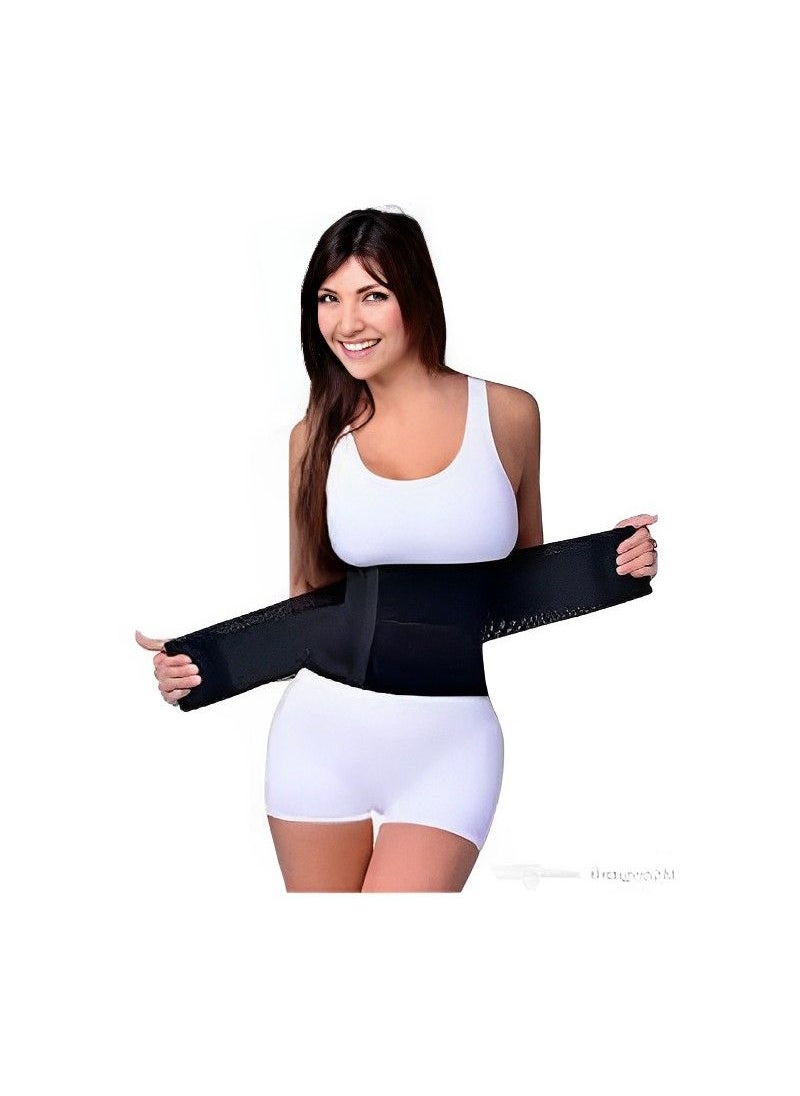 MISS BELT INSTANT HOURGLASS SHAPE / LOOK SLIMMER, Adjustable Waist Trainer Helps Abdominal Aerobic Exercise & Slimming Body Effect,Strengthens The Core With Strong Support for Waist - Black