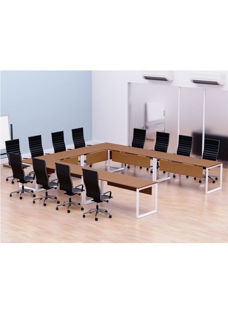 Mahmayi Mahmayi Vorm 136-14 12 Seater Light Walnut U-Shaped Conference-Meeting Table  - Image 1