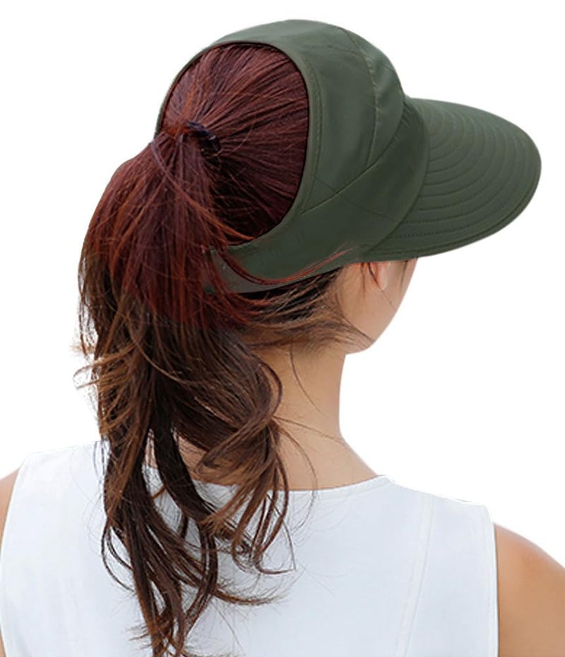 HINDAWI Sun Hats for Women Wide Brim Caps Packable UV UPF Protection Floppy Womens Beach Summer Outdoor Visor Hat Army Green - Image 2