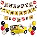 Pirese Wheels on the Bus Birthday Banner Kit School Bus Party Decorations with Balloons Yellow Bus Theme Decor for Kids Birthday Party - Image 3
