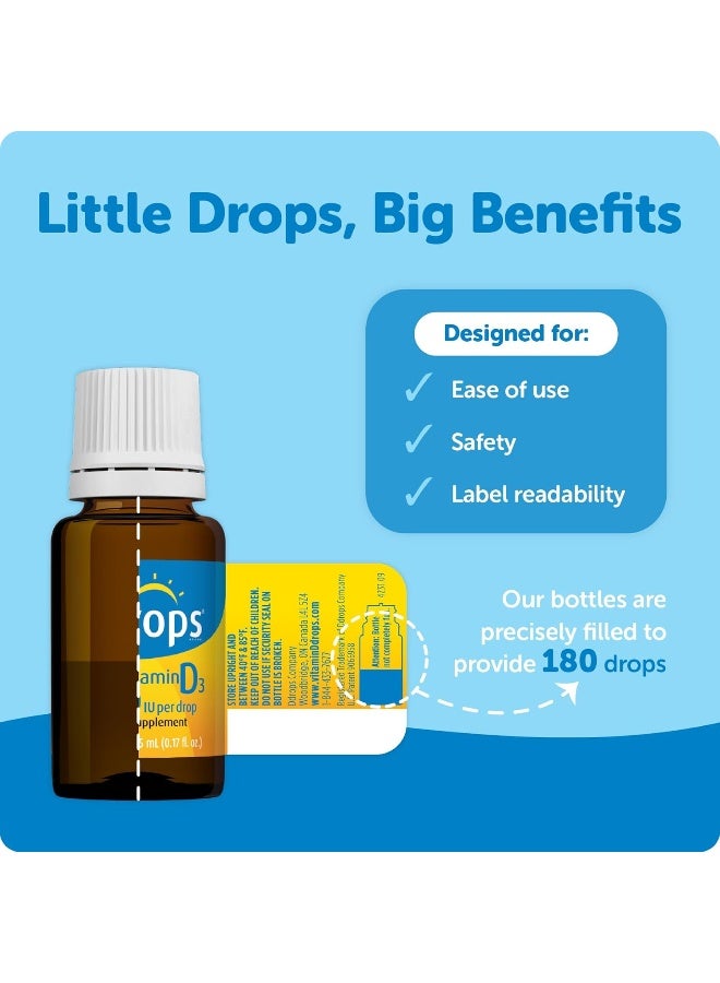 Ddrops Liquid Vitamin D3 1000 IU Drops for Kids - Image 2