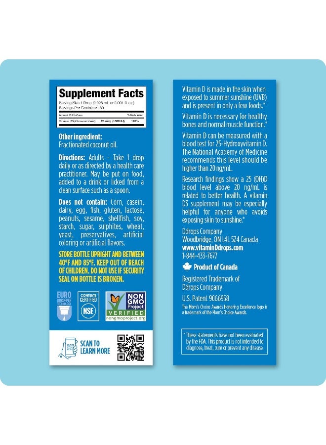 Ddrops Liquid Vitamin D3 1000 IU Drops for Kids - Image 3
