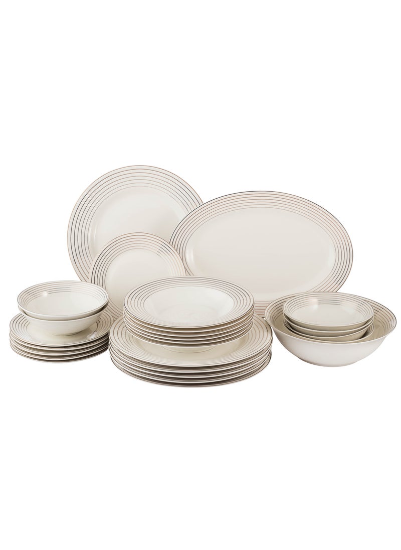 Dania 26-piece porcelain dining set with golden font, suitable for 6 people  - Image 1