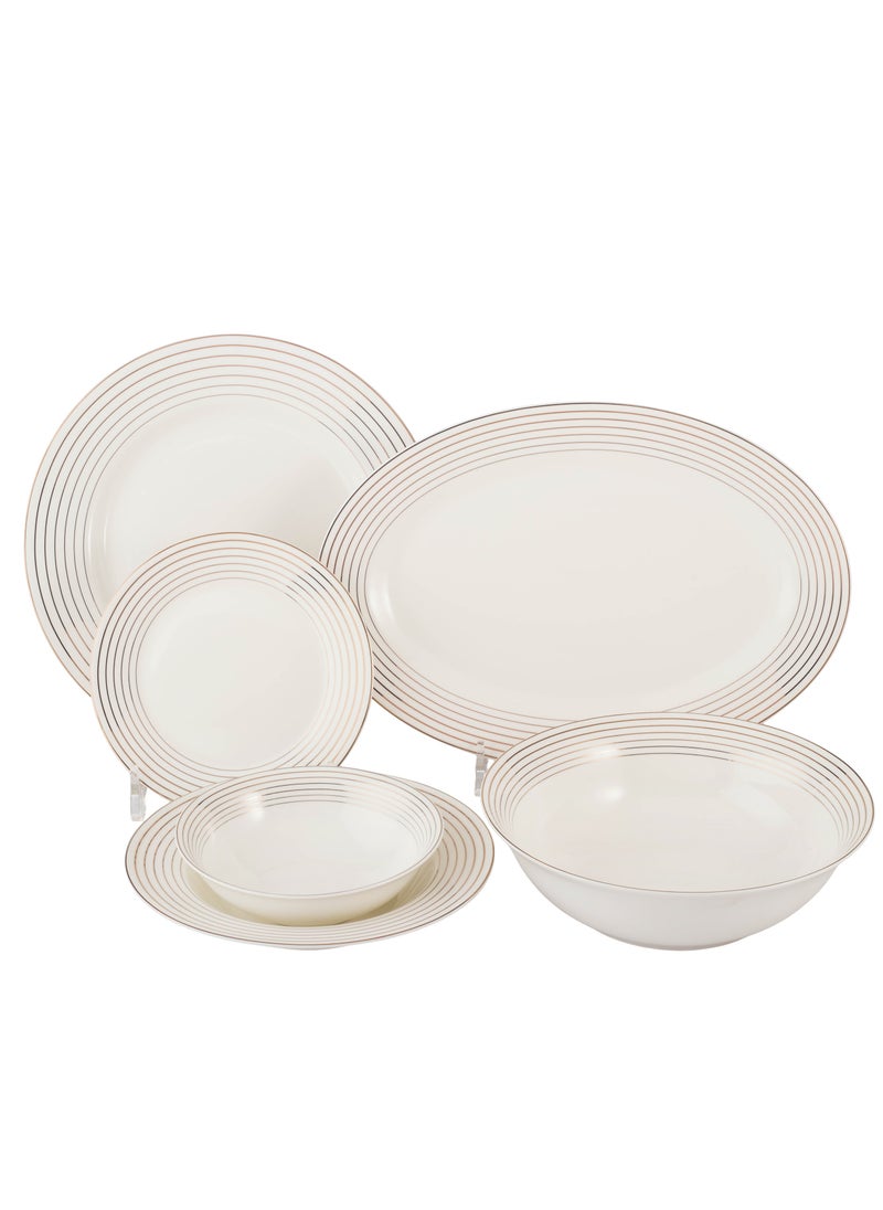 Dania 26-piece porcelain dining set with golden font, suitable for 6 people  - Image 3