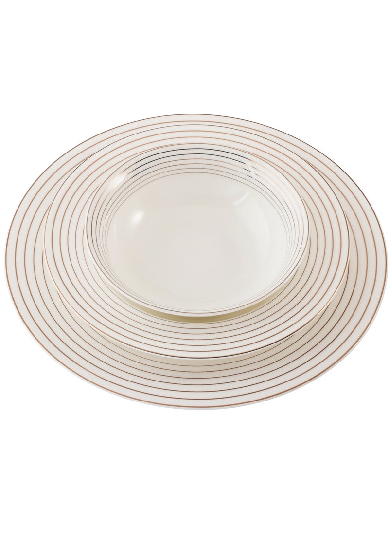 Dania 26-piece porcelain dining set with golden font, suitable for 6 people  - Image 4