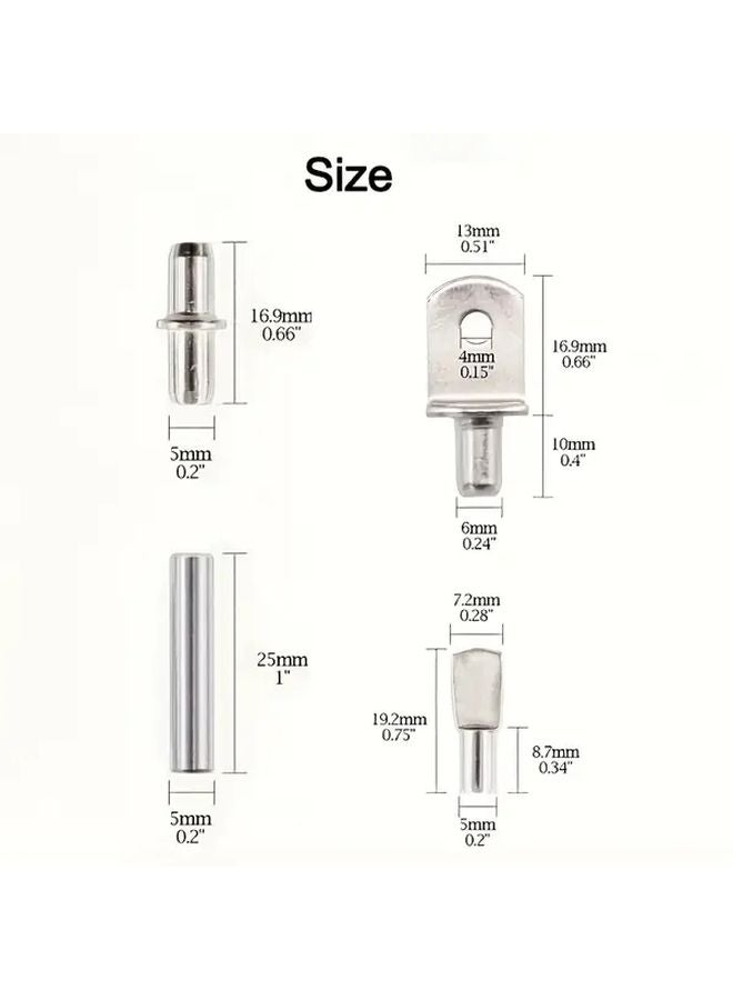 40pcs Shelf Bracket Kit 4 Styles Furniture Hardware Cabinet Bookcase Support - Image 4