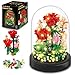 HOGOKIDS Flower Bouquet Building Set with LED Lighting  596 PCS Red Rose Kits with Cover Botanical Building Blocks  Birthday Mini Bricks Easter Gifts for Kids Girls Teens Adults Home Decor Display - Image 4