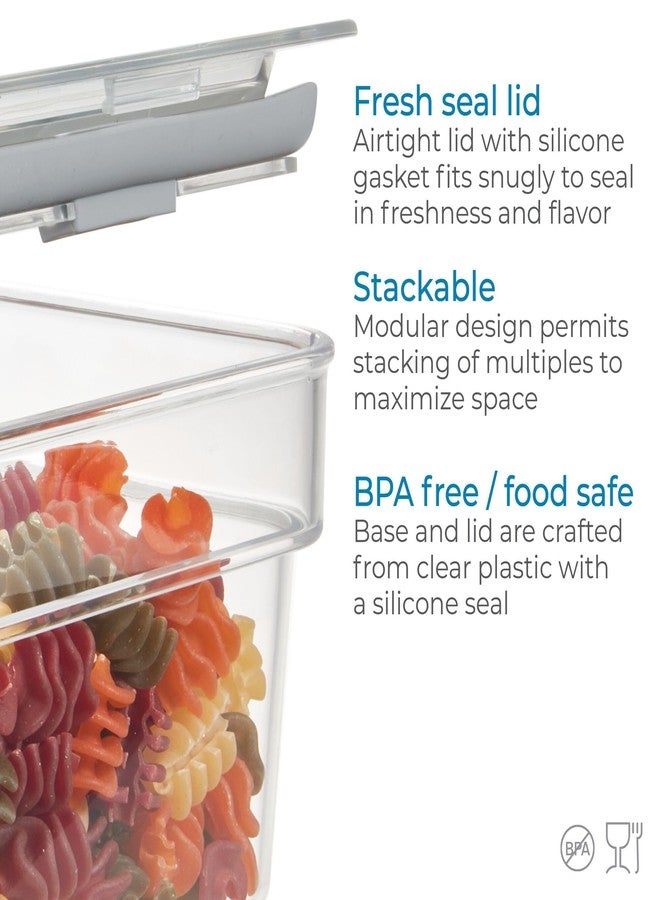إنترديزاين صندوق تخزين طعام متوسط الحجم من iDesign بغطاء محكم الإغلاق للمطبخ أو المخزن - طقم من قطعتين - شفاف - Image 5