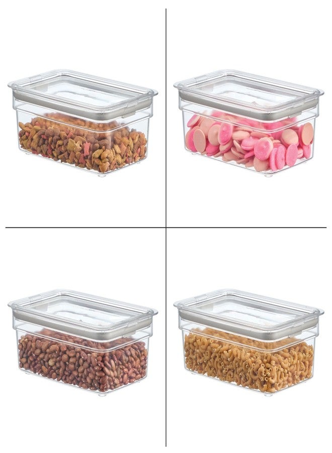 إنترديزاين صندوق تخزين طعام متوسط الحجم من iDesign بغطاء محكم الإغلاق للمطبخ أو المخزن - طقم من قطعتين - شفاف - Image 4