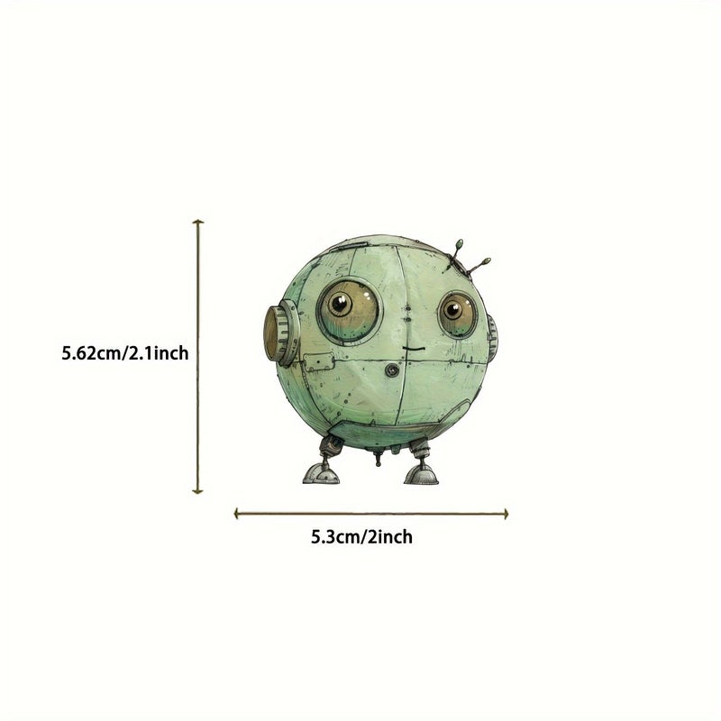 Multicolor Cartoon Robot Stickers Vinyl Self Adhesive Matte Glitter for Computers Phones Laptops - Image 4