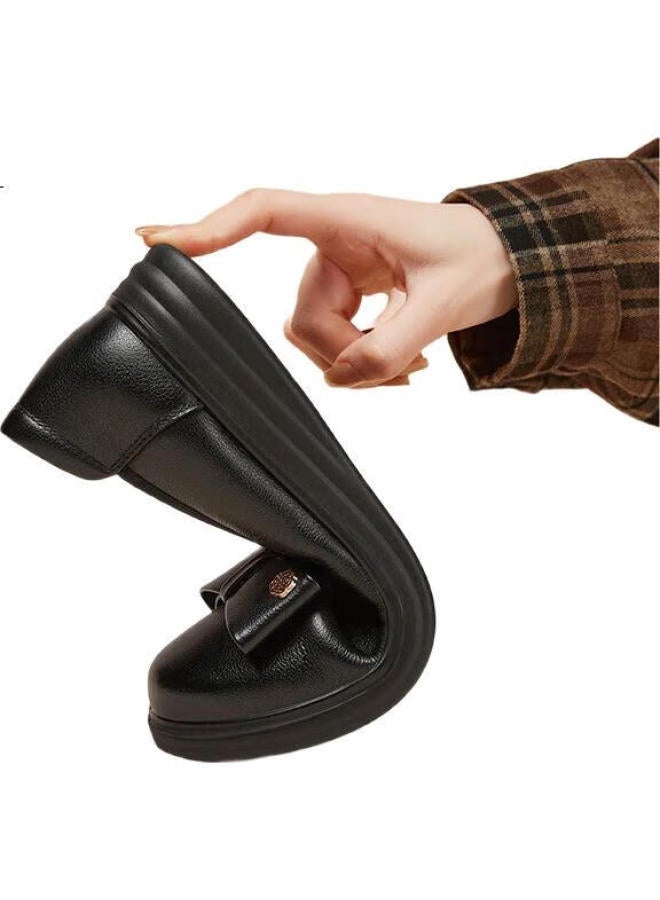 YEARCON أحذية ماري جين النسائية المسطحة الكاجوال للأمهات أحذية عمل فردية 49844W سوداء 37 - Image 3