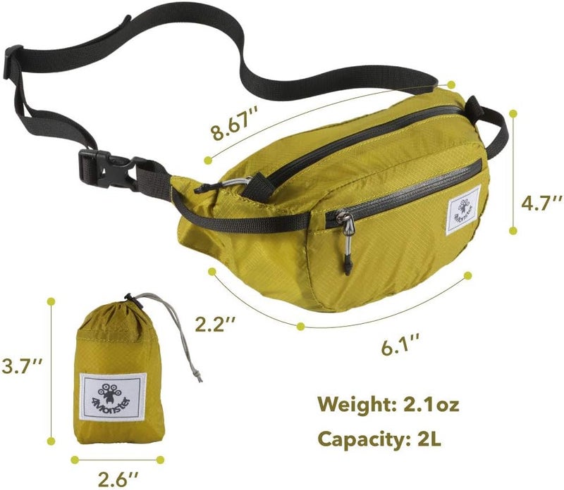 4Monster Hiking Waist Packs Portable,Water Resistant Fanny Bag with Adjustable Strap,Lightweight Crossbody Chest Bag Slim Bag - Image 3