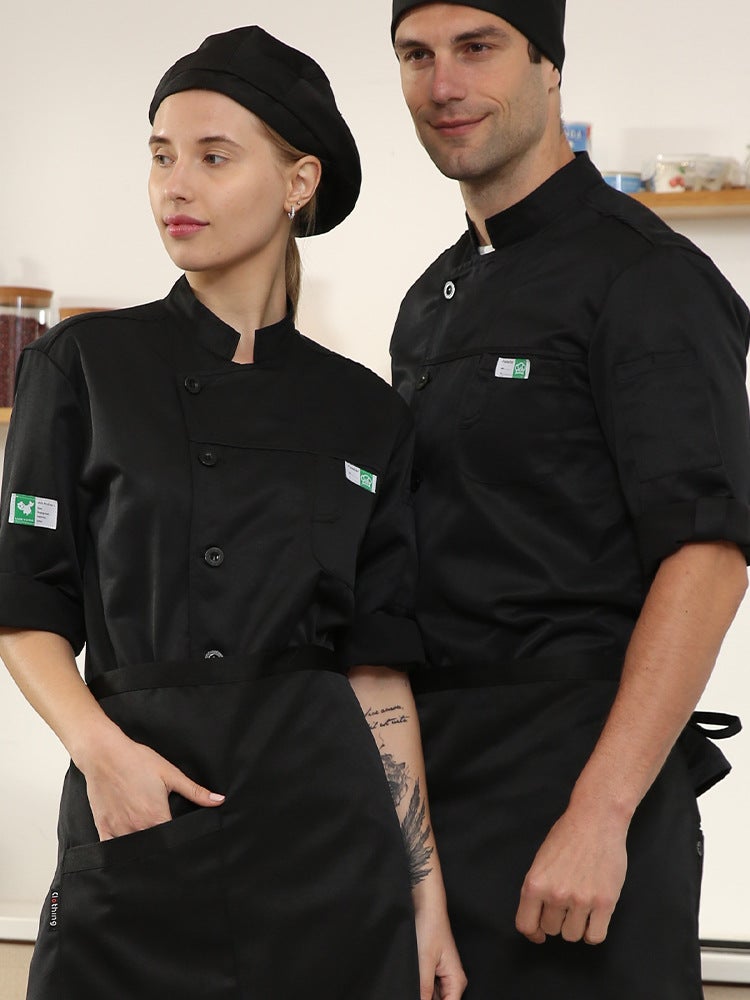 Chef Work Clothes For Men, Long-Sleeved, For Els, Restaurants, Canteens, And Kitchens, Short-Sleeved, Thin, Breathable Mesh, Summer Custom-Made For Women - Image 3