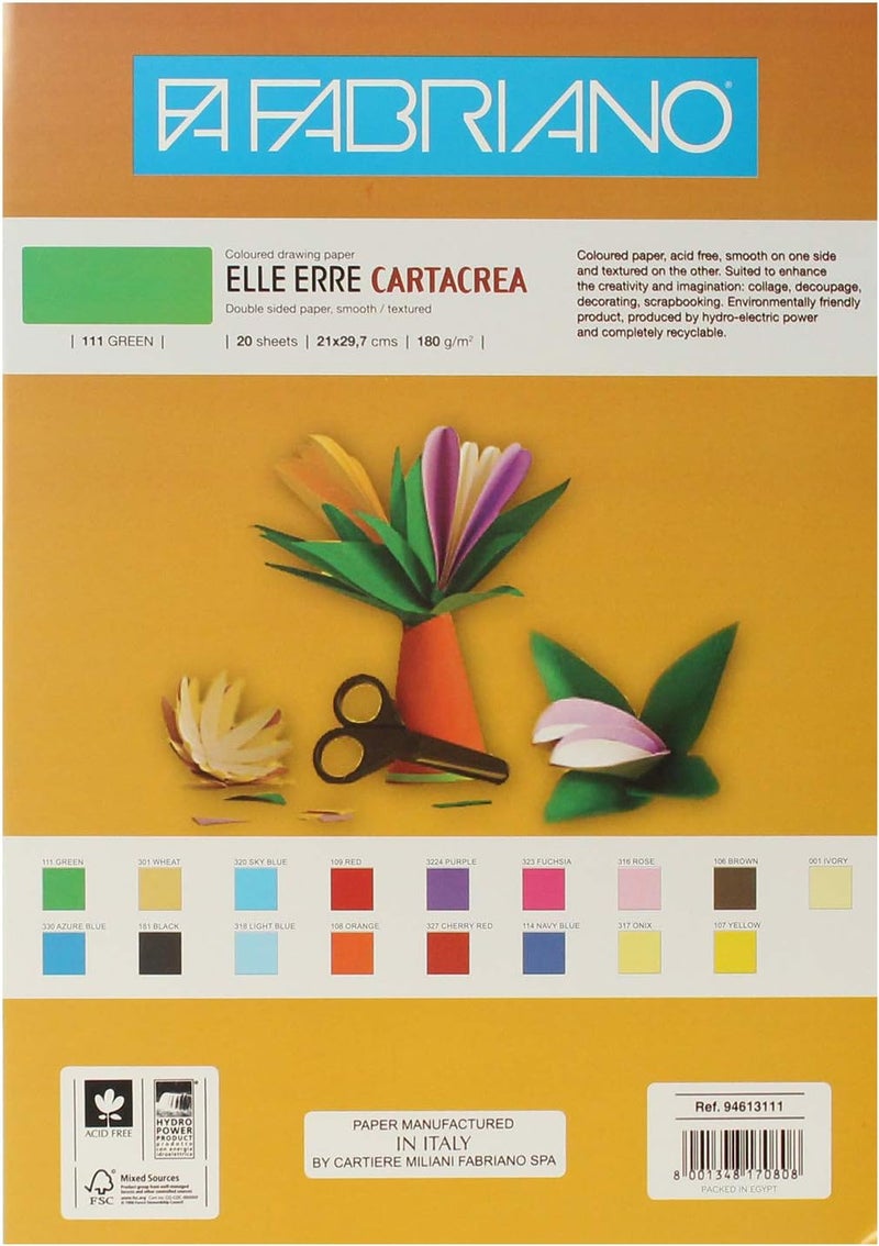 Fabriano Elle Erre Drawing Papers Elle Erre, 21x29.7 Cm - Green