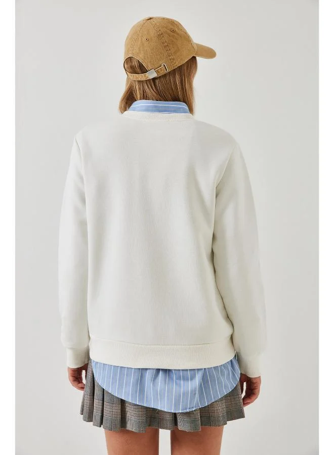 Ginger Crew Neck Oversize Varsity Sweatshirt