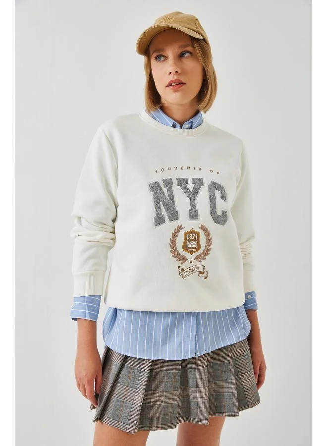 Ginger Crew Neck Oversize Varsity Sweatshirt