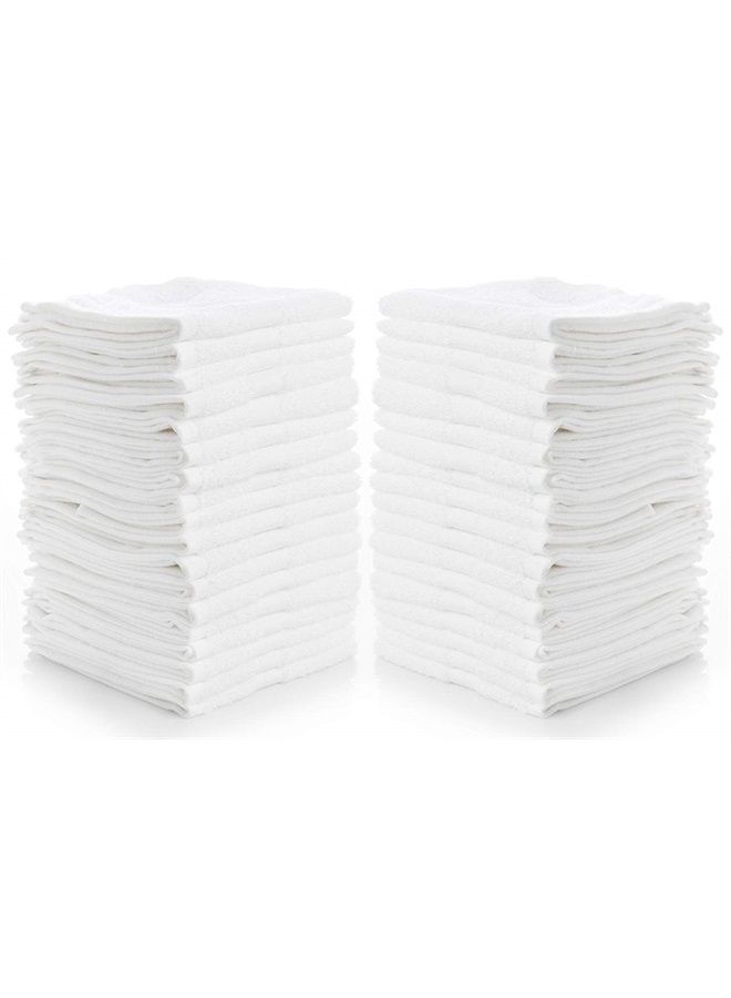 Simpli-Magic Cotton Washcloths White, 40 Pack, Size: 12”x12” - Image 1