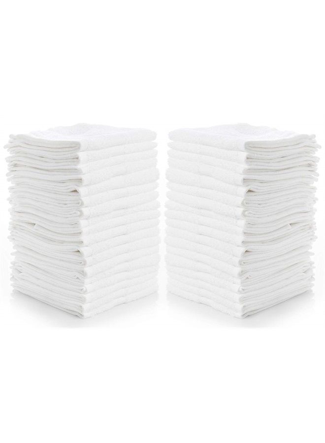 Simpli-Magic Cotton Washcloths White, 40 Pack, Size: 12”x12” - Image 4