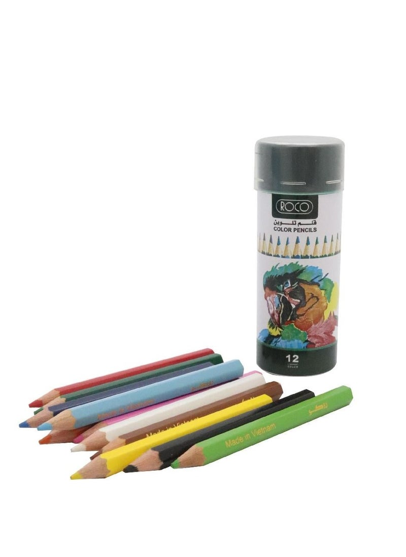ROCO - 12-Piece Mini Color Pencil Set Multicolour - Image 1