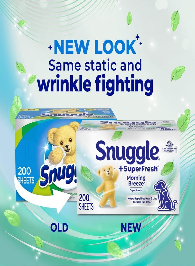 Snuggle Plus SuperFresh Fabric Softener Dryer Sheets with Static Control and Odor Eliminating Technology, Original, 200 Count - Image 2