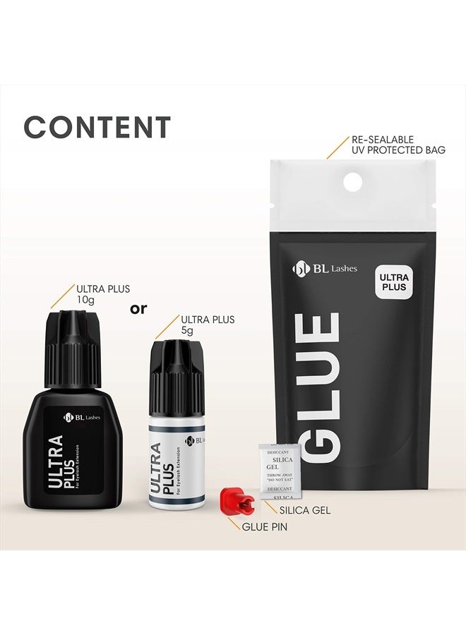 bl BL Ultra Plus BL Lashes Extra Strong Eyelash Extension Glue 10ml | Fast Drying| Great Retention | Long Lasting Professional's Choice for Eyelash Extension Supplies 10g - Image 3