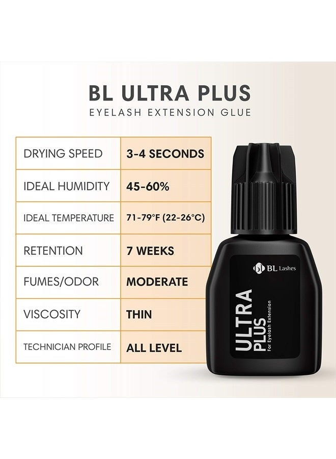 bl BL Ultra Plus BL Lashes Extra Strong Eyelash Extension Glue 10ml | Fast Drying| Great Retention | Long Lasting Professional's Choice for Eyelash Extension Supplies 10g - Image 4