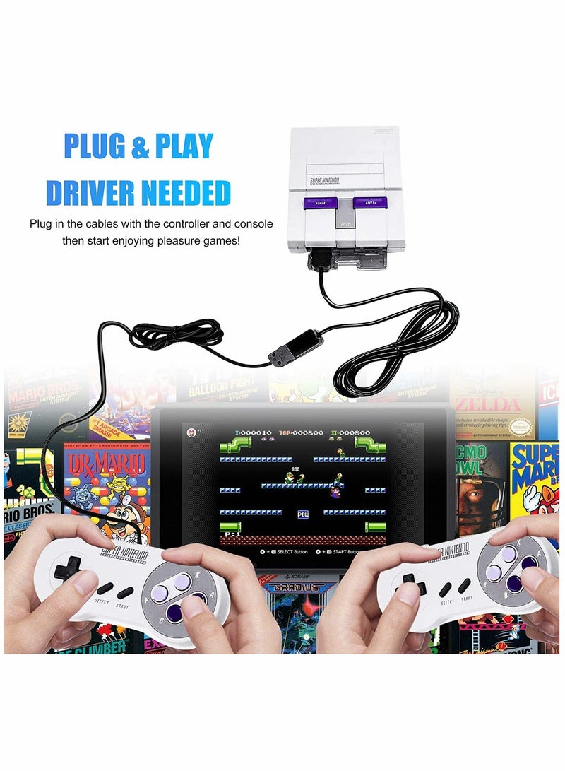 SYOSI Controller Extension Cable for Nintendo SNES Classic Controller, 2pcs 3m (10ft) Extension Cable Accessories Compatible Super SNES Classic Controller (2017) and Mini NES Classic (2016) - Image 3