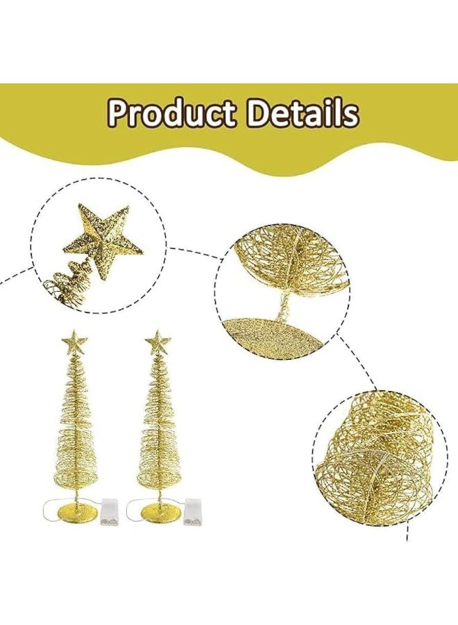 Christmas office tree material: gold metal with glitter size: 18 cm - Image 2