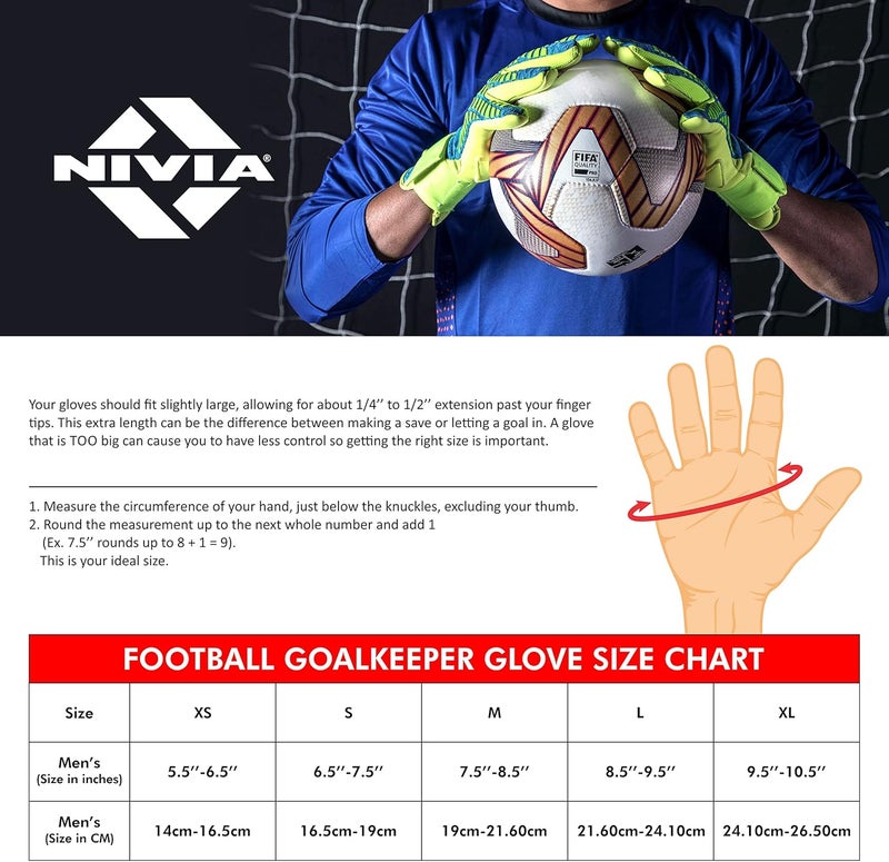Nivia Blaze Synthetic Goalkeeper Gloves for Men & Women, Positive Roll Hybrid Cut, Extra Grip (Orange/Black), Small - Image 5