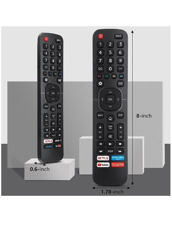 Hisense - Replacement Remote Control For Hisense-Smart-TV-Remote, with Netflix, Prime Video, YouTube, Google Play Buttons Black - Image 1