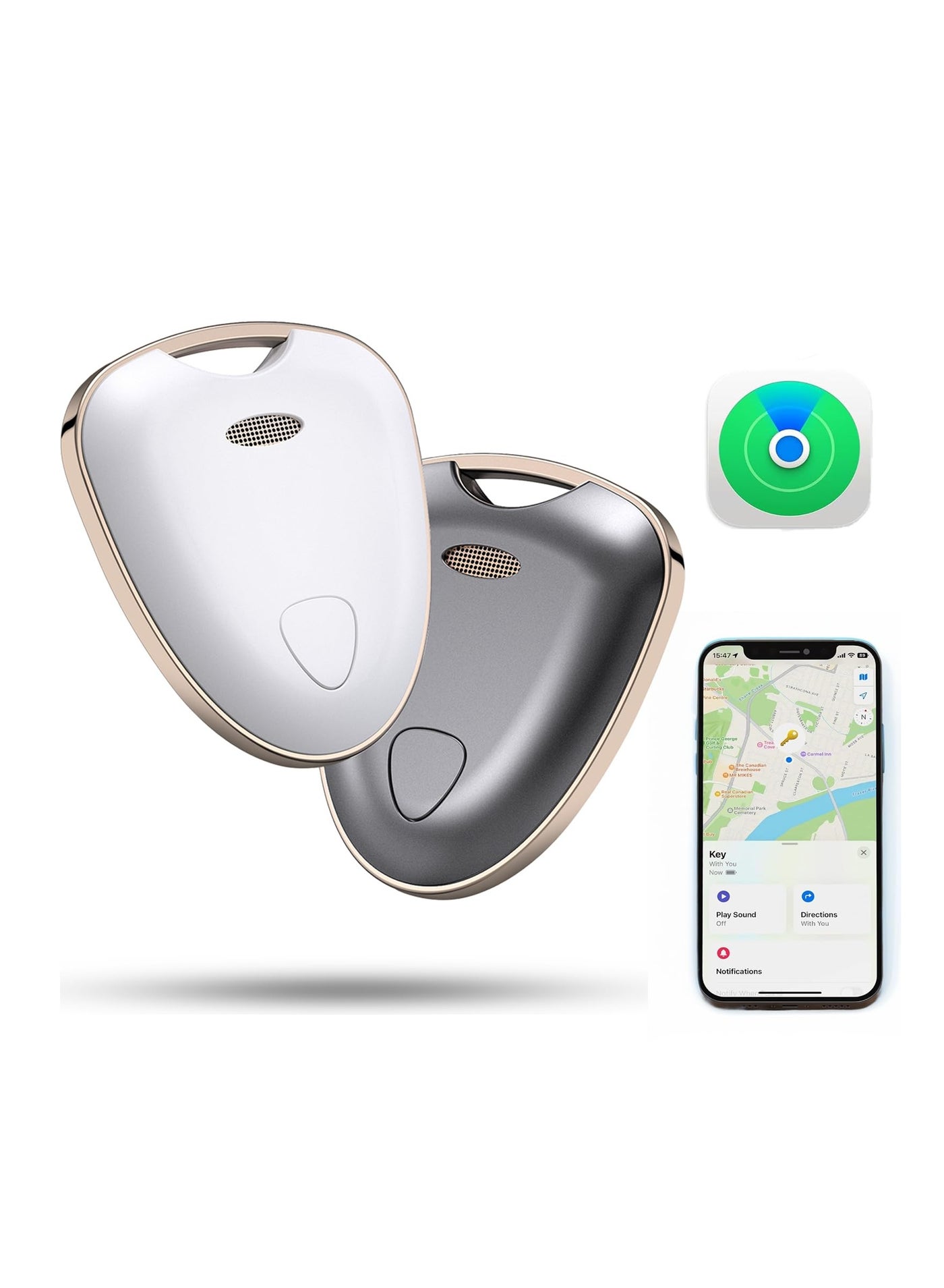 MFi Certified Locator Works with Find My(iOS only), IP67 Waterproof Smart Tracker Tag Key Finder Bluetooth Bluetooth Luggage Tracker Bluetooth Tracking Device Baggage Tracker for Bags Keys Wallets