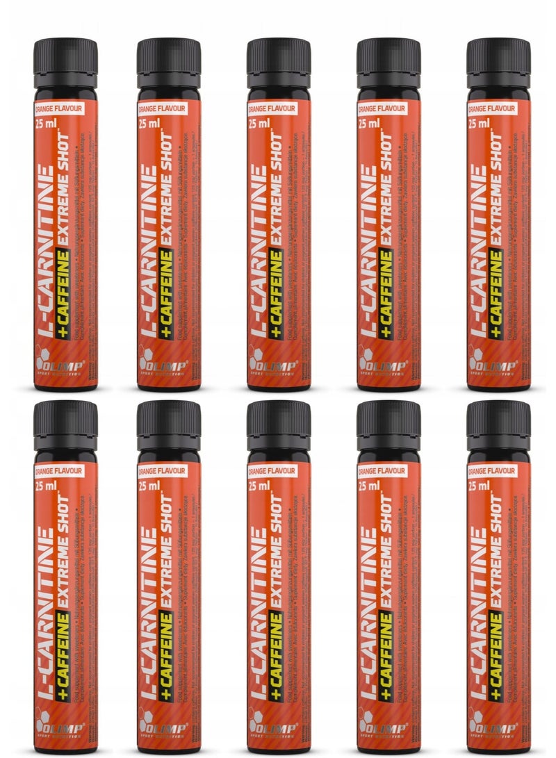 OLIMP L-Carnitine + Caffeine Extreme Shot 25ml – Cherry Flavor | Fat-Burning Energy Booster (Pack of 10) - Image 4