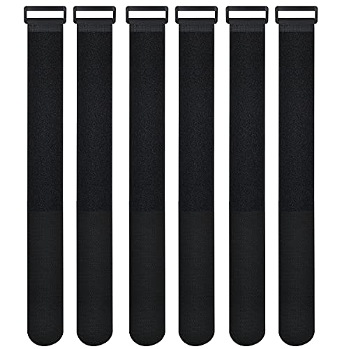 Cacturism 2 x 36 Inch Hook and Loop Cable Tie, 6 Pack Heavy Duty Adjustable Fastening Adhesive Cinch Strap with Plastic D-ring Buckle, Multi-Purpose Reusable Cord Organizer by Cacturism - Image 1