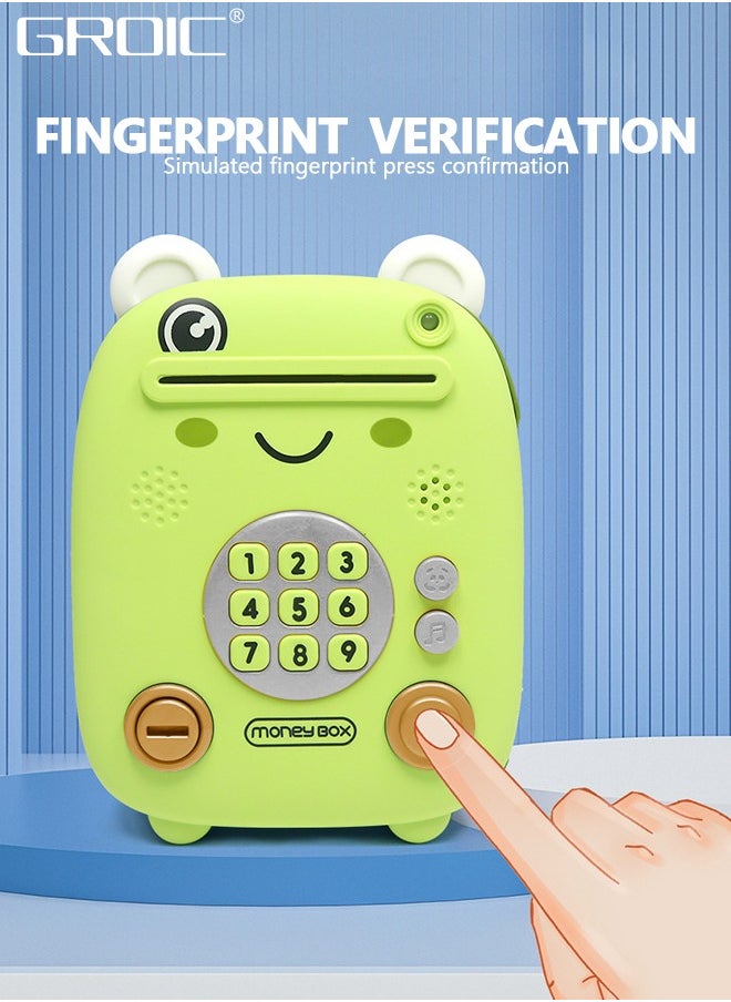 GROIC Frog Electronic Bank Toys, Mini ATM Toys, Safe Coin Banks Money Saving Toys with Personal Password & Fingerprint Unlocking & Music, Best Toy Gifts for Kids  - Image 3
