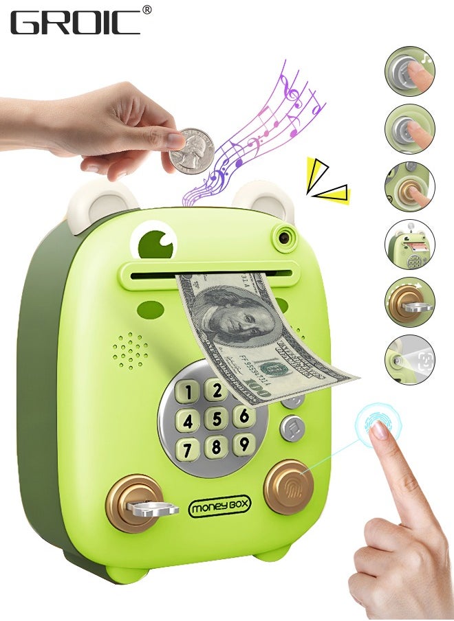 GROIC Frog Electronic Bank Toys, Mini ATM Toys, Safe Coin Banks Money Saving Toys with Personal Password & Fingerprint Unlocking & Music, Best Toy Gifts for Kids  - Image 1