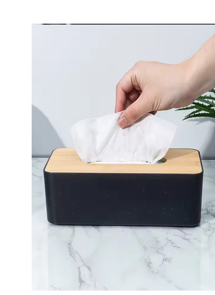 Generic Tissue Box, Wooden Tissue Box Holder Cover, Detachable Facial Tissue Box, Suitable for Toilet, with Gift Tissue Set Inside the Box  - Image 5
