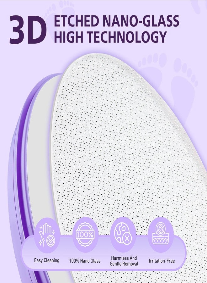 BALUCA Glass Foot File Callus Remover for Feet - Nano Glass Foot Scraper Scrubber Dead Skin Removal for Cracked Heels,Professional Pedicure Tool for Home, Salon, and Travel (Purple) - Image 5