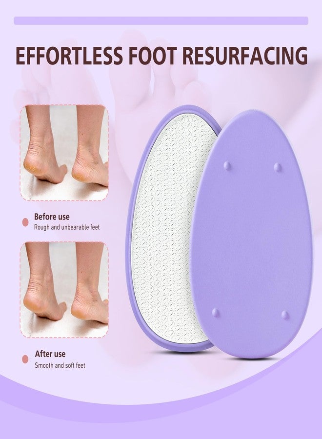 BALUCA Glass Foot File Callus Remover for Feet - Nano Glass Foot Scraper Scrubber Dead Skin Removal for Cracked Heels,Professional Pedicure Tool for Home, Salon, and Travel (Purple) - Image 3