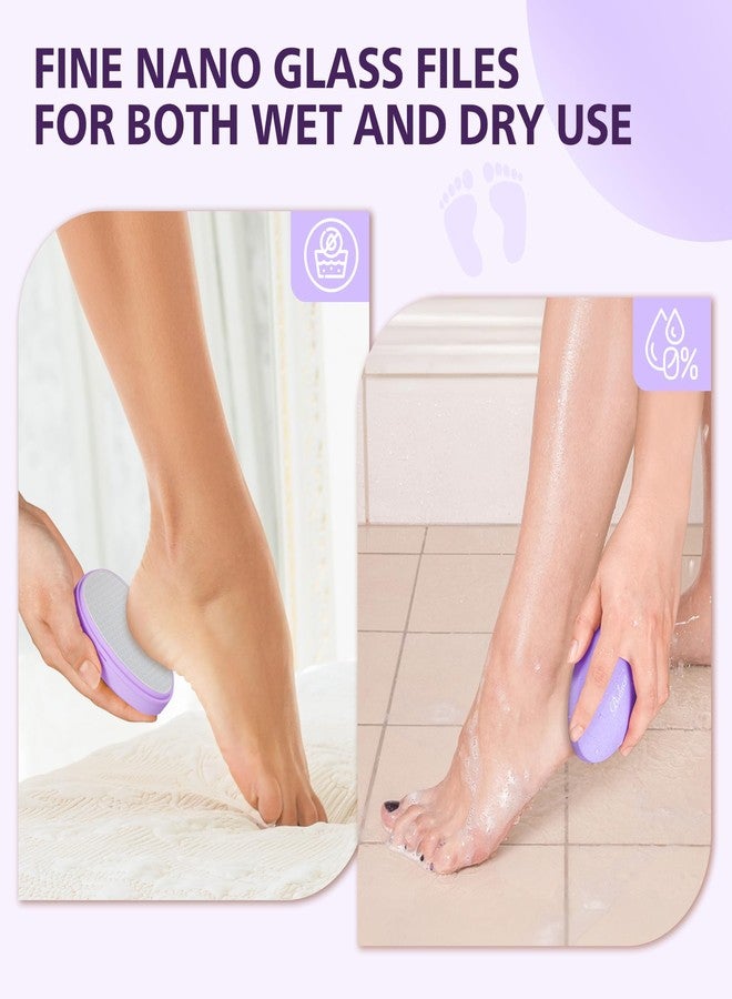 BALUCA Glass Foot File Callus Remover for Feet - Nano Glass Foot Scraper Scrubber Dead Skin Removal for Cracked Heels,Professional Pedicure Tool for Home, Salon, and Travel (Purple) - Image 4