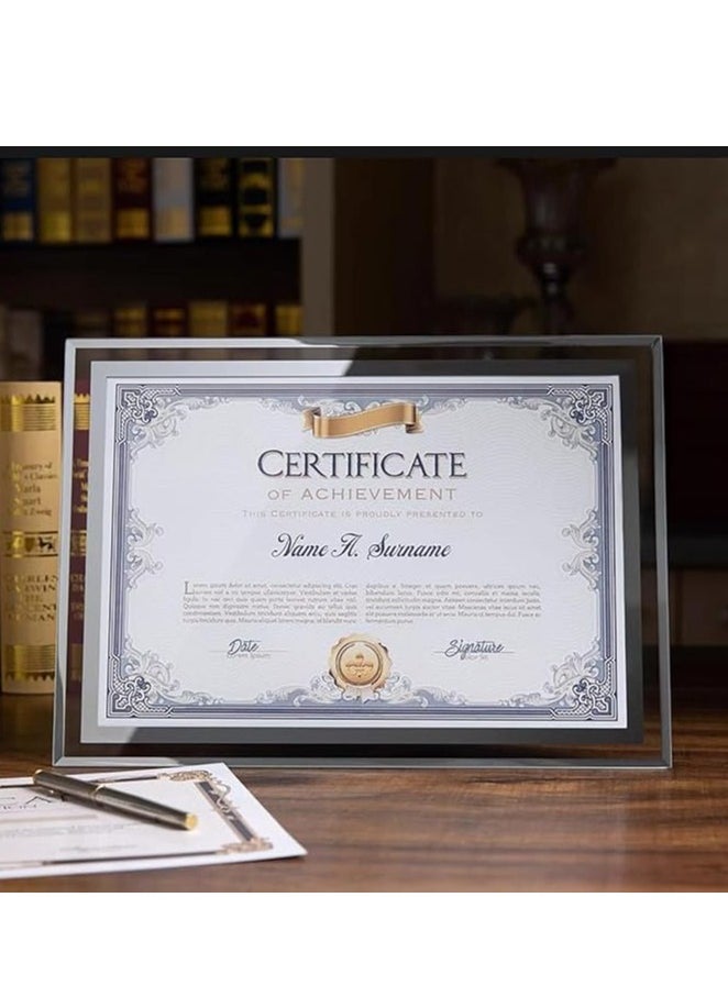 Generic 2 packs silver A4 picture frame, certificate holder, glass, diploma sea newspaper shelf, desktop photo display shelf  - Image 2