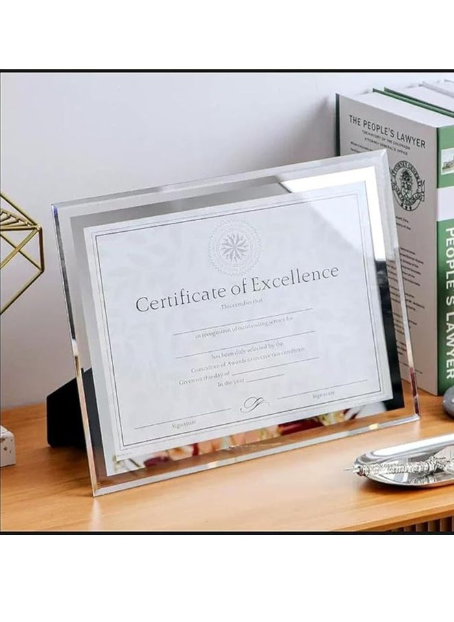 Generic 2 packs silver A4 picture frame, certificate holder, glass, diploma sea newspaper shelf, desktop photo display shelf  - Image 3