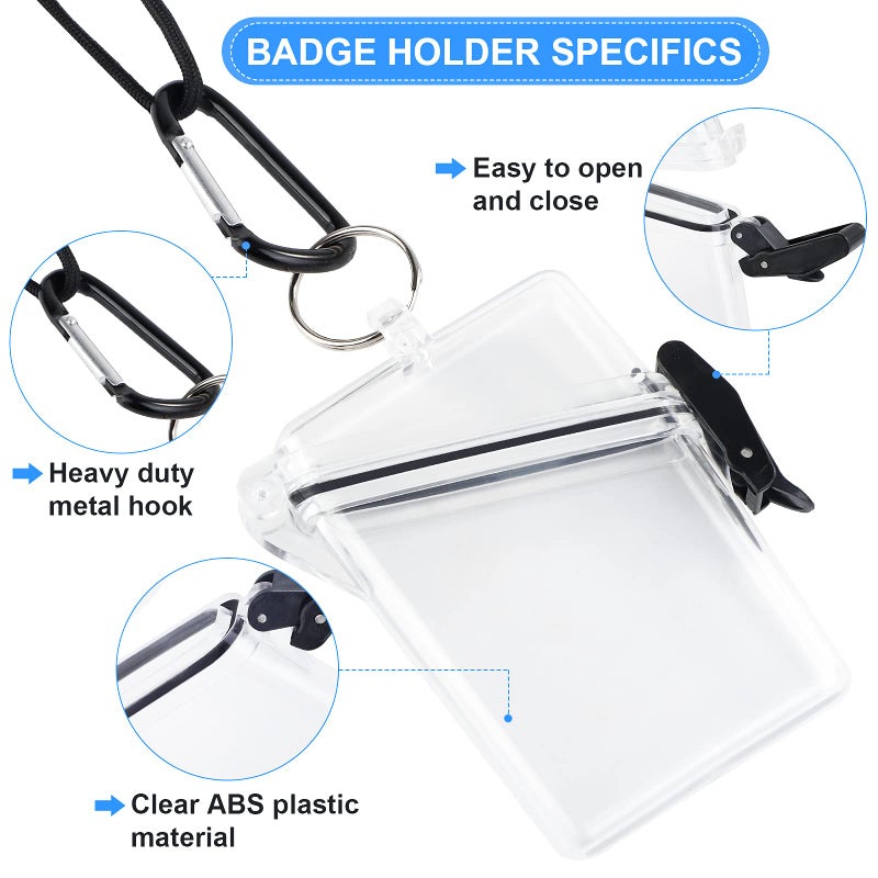 URATOT 4 Pack Waterproof Badge Holder Clear Safe Waterproof Card Holder with Lanyard for Cards, Coin and Money Heavy Duty Durable Locker Dry Box - Image 3
