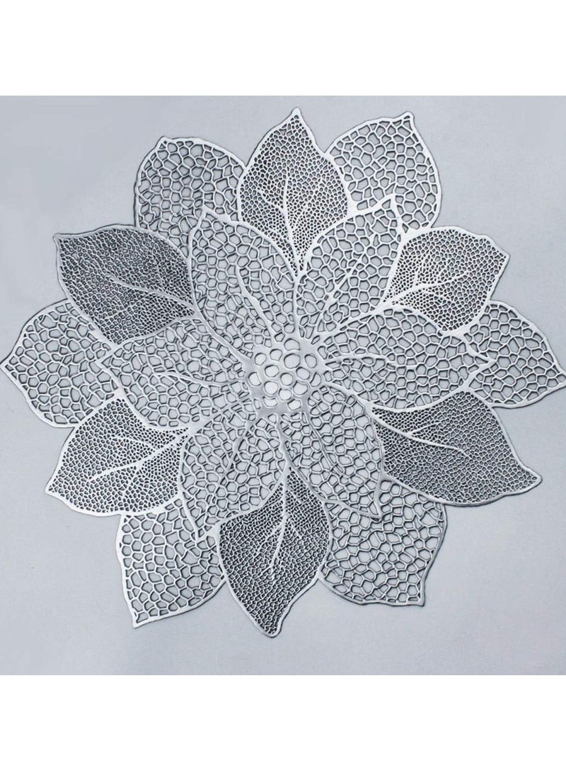 ناكسوس مفارش طعام فضية من الفينيل المضغوط لتزيين طاولة الطعام وحفلات الزفاف - Image 2